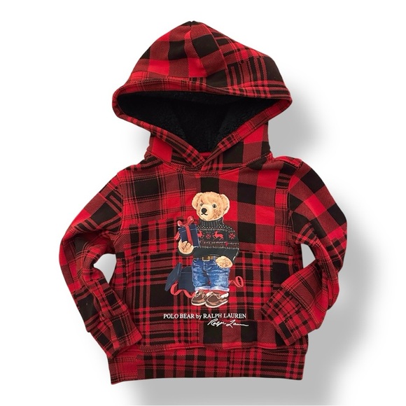 Polo Ralph Lauren Other - Polo | Polo Bear Plaid Fleece Hoodie (3T)